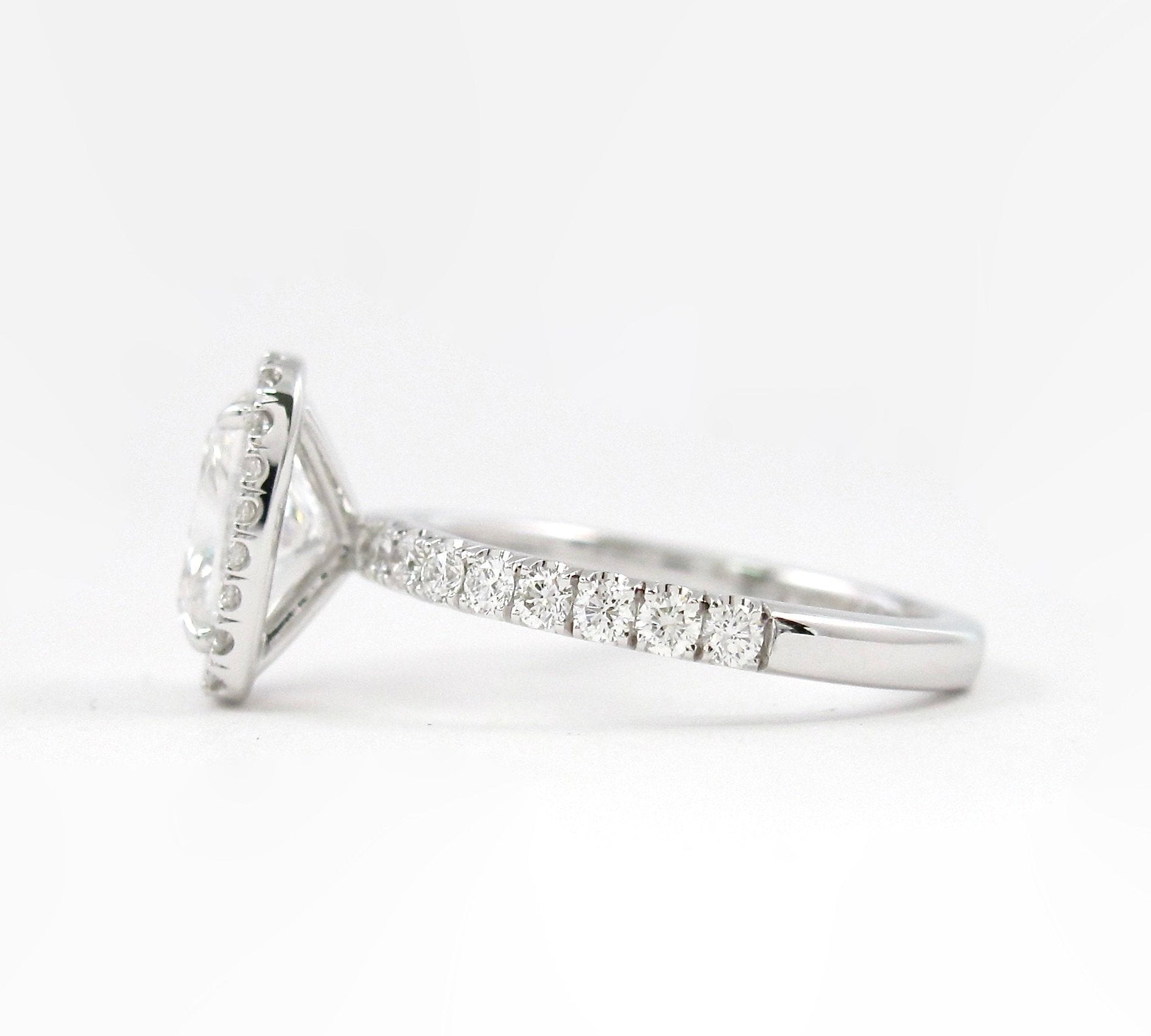 2.0 CT Elongated Cushion Halo Style Moissanite Engagement Ring 3