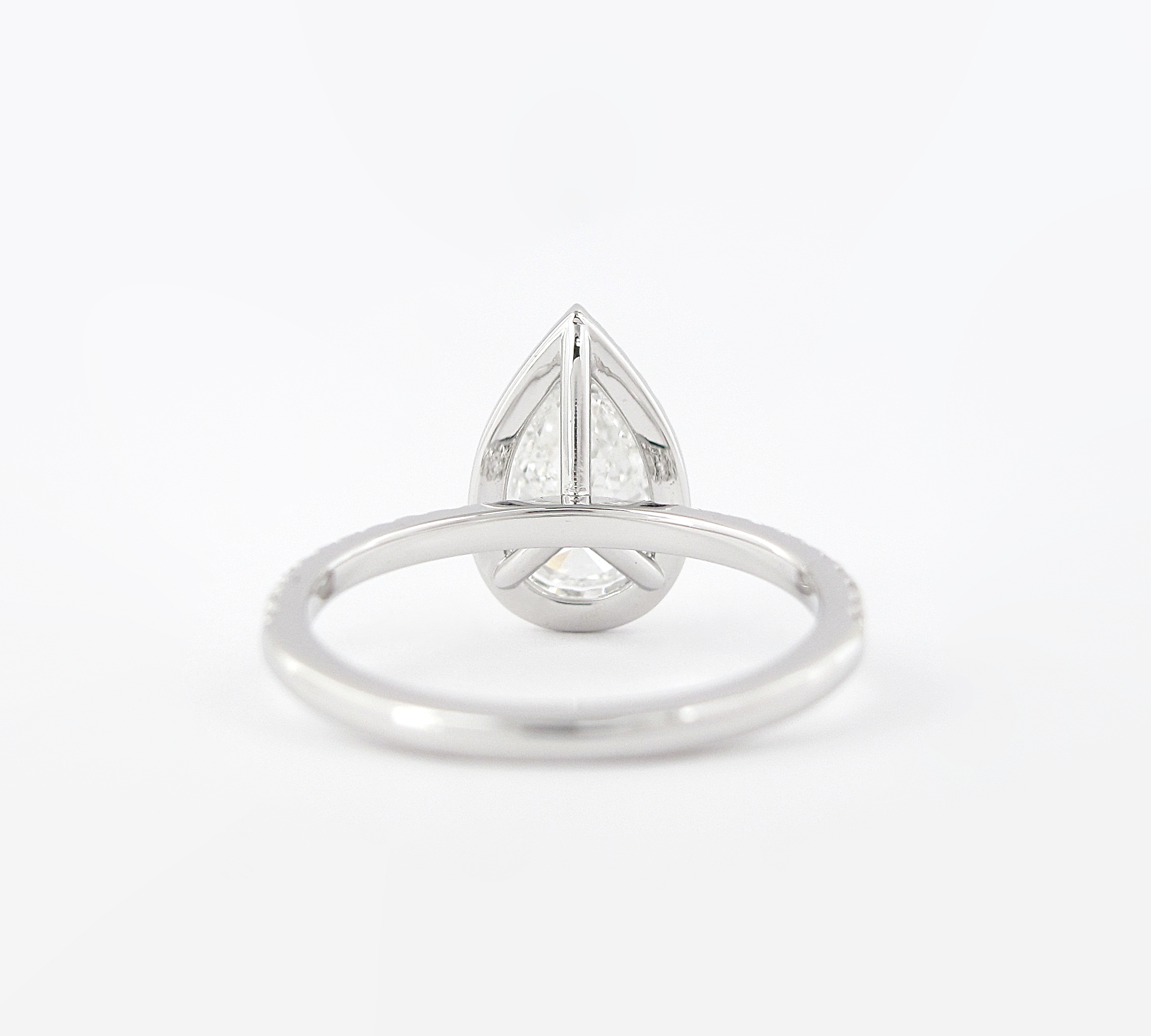 1.5 CT Pear Cut Halo Style  Moissanite Engagement Ring 2