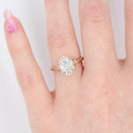 1.45 CT Oval Cut Halo Moissanite Engagement Ring 2