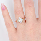 1.45 CT Oval Cut Halo Moissanite Engagement Ring 2