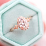 1.45 CT Oval Cut Halo Moissanite Engagement Ring 1