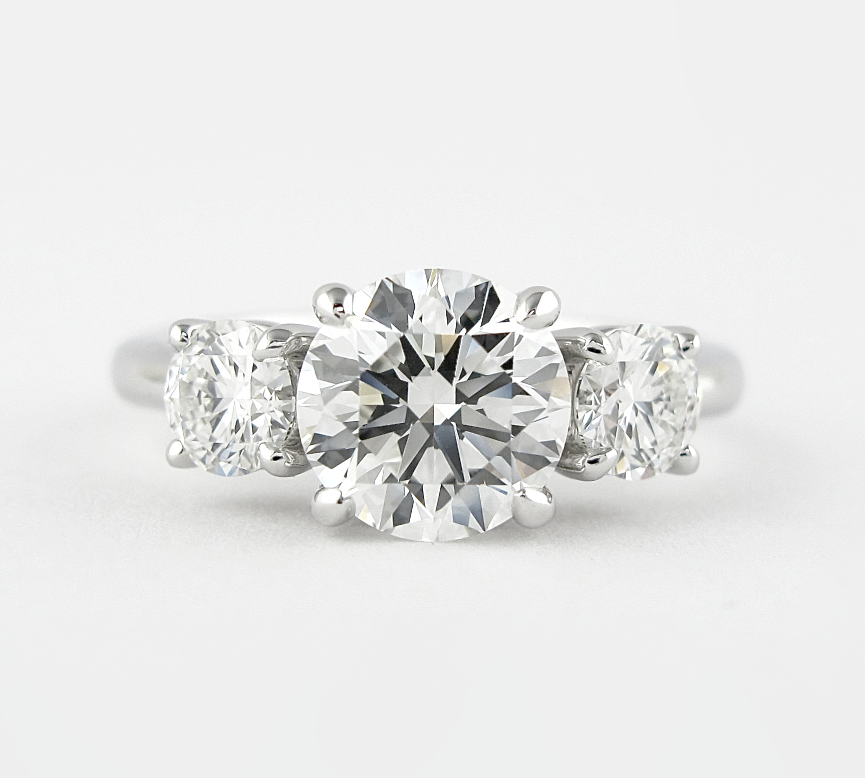 1.20 CT Round Three Stone Moissanite Engagement Ring 1