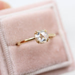 1.0 CT Round Rose Cut Solitaire Moissanite Engagement Ring 4