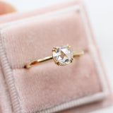 1.0 CT Round Rose Cut Solitaire Moissanite Engagement Ring 4