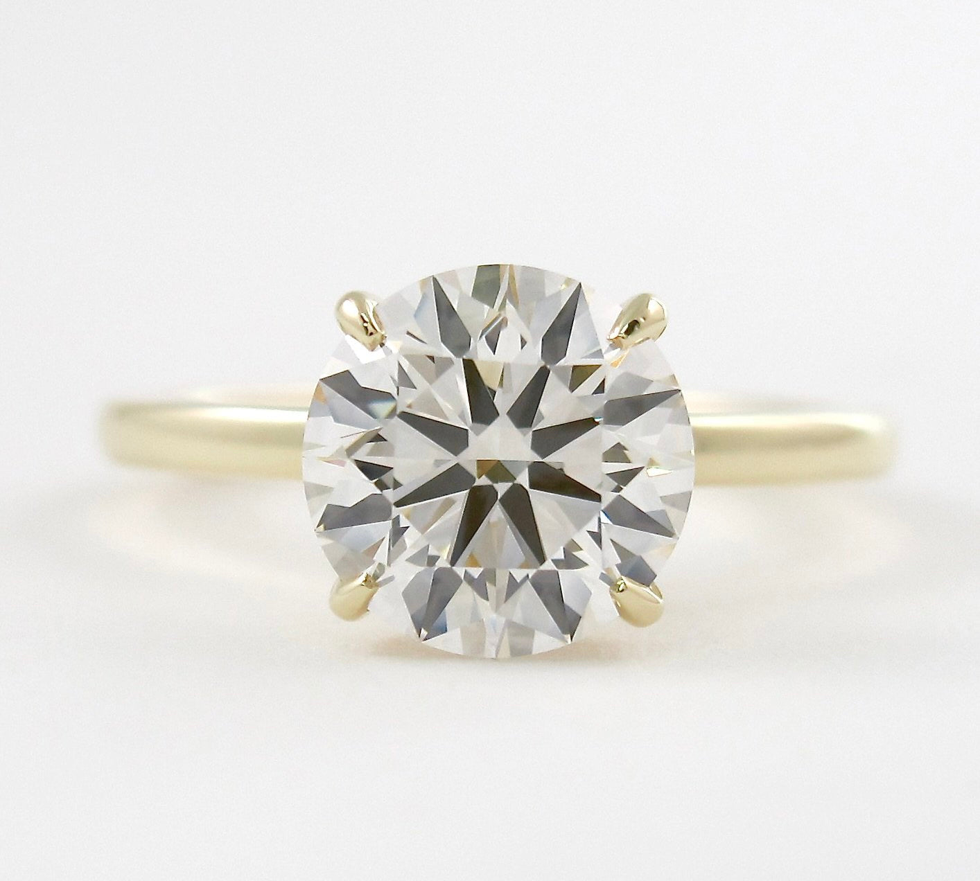 1.35 CT Round Hidden Halo Setting Moissanite Engagement Ring 1