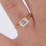 1.55 CT Emerald Cut Solitaire Moissanite Engagement Ring 2