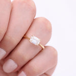 1.55 CT Emerald Cut Solitaire Moissanite Engagement Ring 3