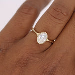 2.0 CT Oval Cut Bezel Solitaire Moissanite Engagement Ring 2