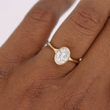 2.0 CT Oval Cut Bezel Solitaire Moissanite Engagement Ring 2
