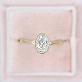 2.0 CT Oval Cut Bezel Solitaire Moissanite Engagement Ring 3
