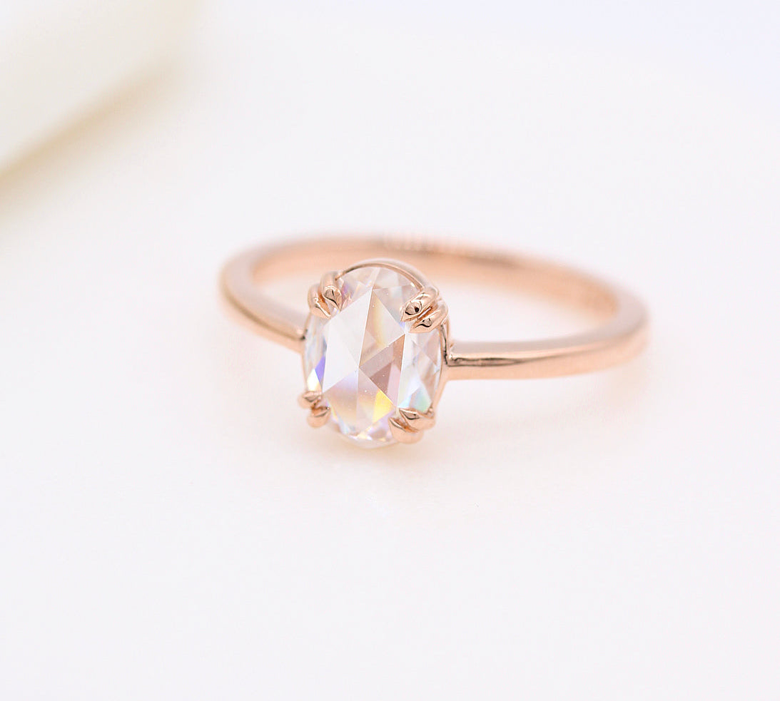 1.33 CT Oval Cut Solitaire Moissanite Engagement Ring 1