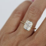 2.43 CT Radiant Bezel Solitaire Moissanite Engagement Ring 1