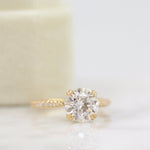 1.80 CT Round Solitaire Moissanite Engagement Ring With Pave Setting 4