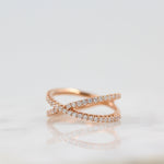 0.51 TCW Round Cut Criss Cross Moissanite Wedding Band 5