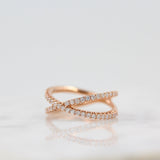 0.51 TCW Round Cut Criss Cross Moissanite Wedding Band 5