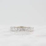 1.0 TCW Round Cut Half Eternity Moissanite Wedding Band 3