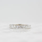1.0 TCW Round Cut Half Eternity Moissanite Wedding Band 3