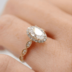 1.33 CT Oval Cut Halo Moissanite Engagement Ring 3