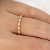 0.10 TCW Round Cut Milgrain Style Moissanite Wedding Band 2