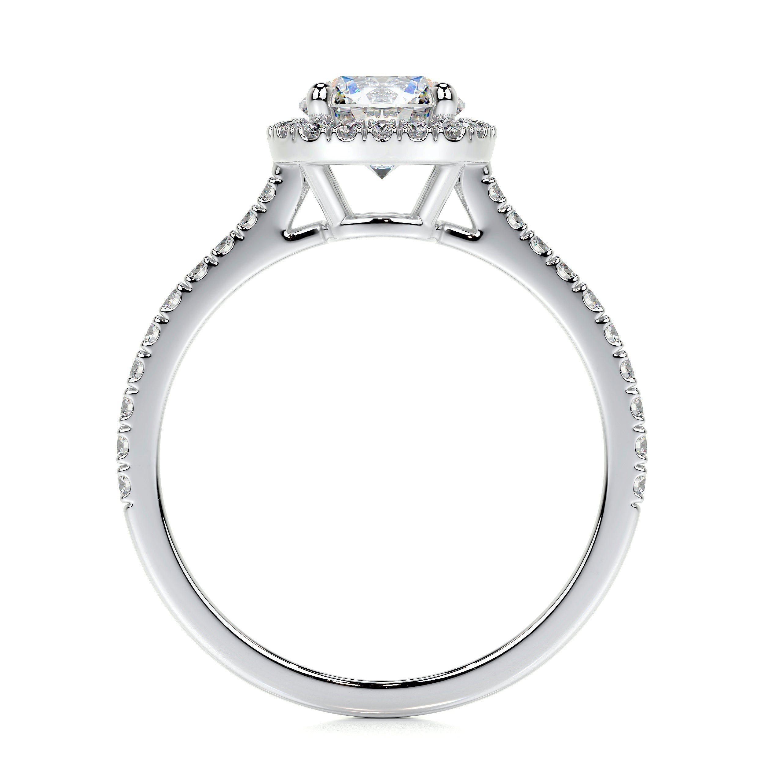 1.0 CT Round Halo CVD E/VS2 Diamond Engagement Ring 4