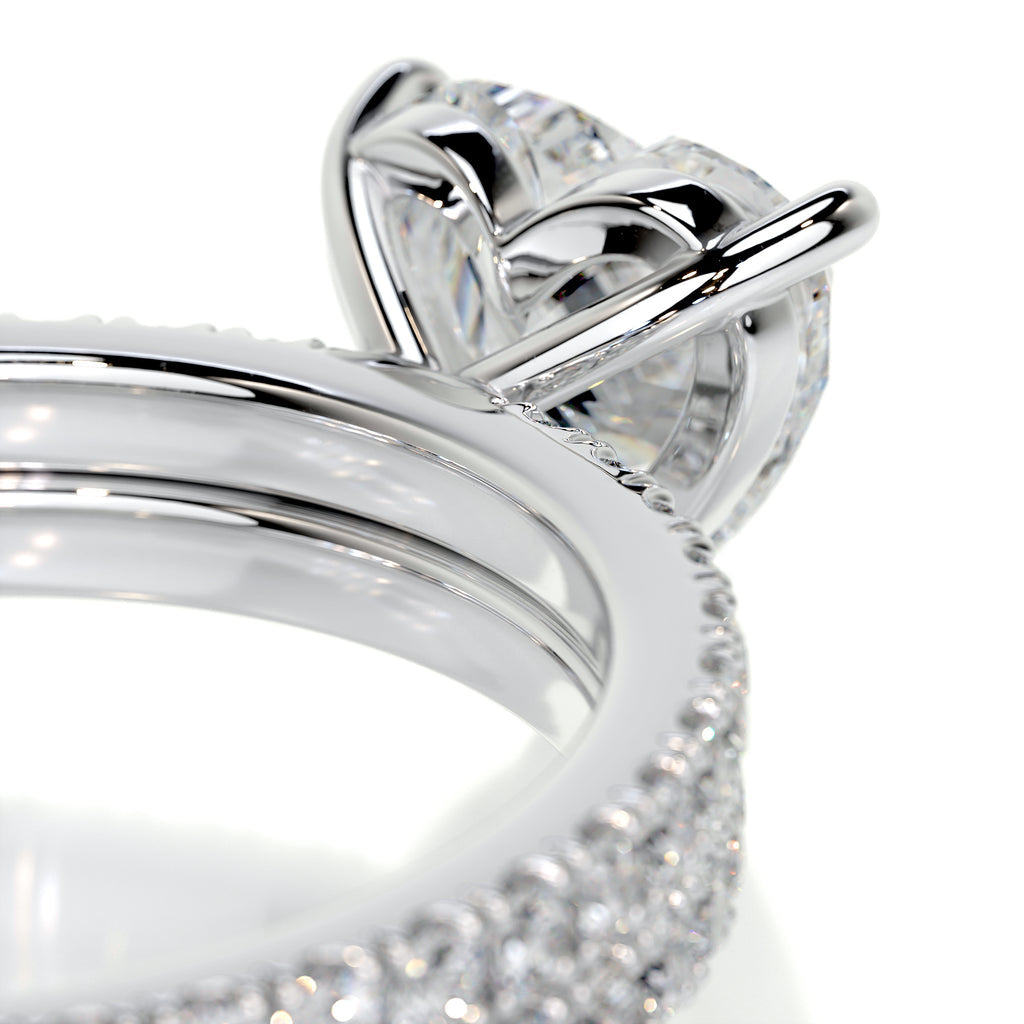 1.0 CT Heart Solitaire CVD F/VS Diamond Bridal Ring Set 3