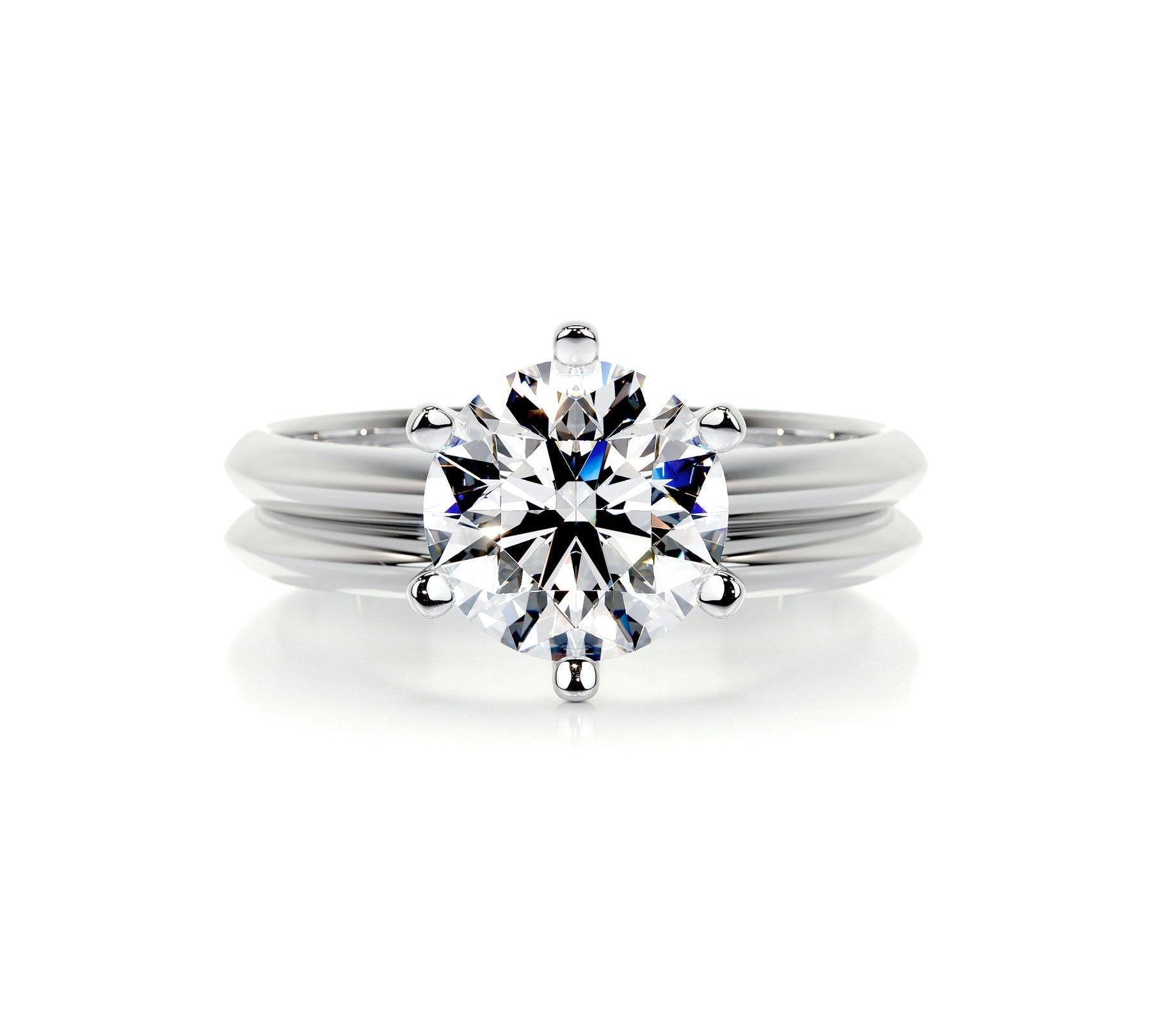 1.0 CT Round Solitaire CVD F/VS Diamond Bridal Ring Set 1