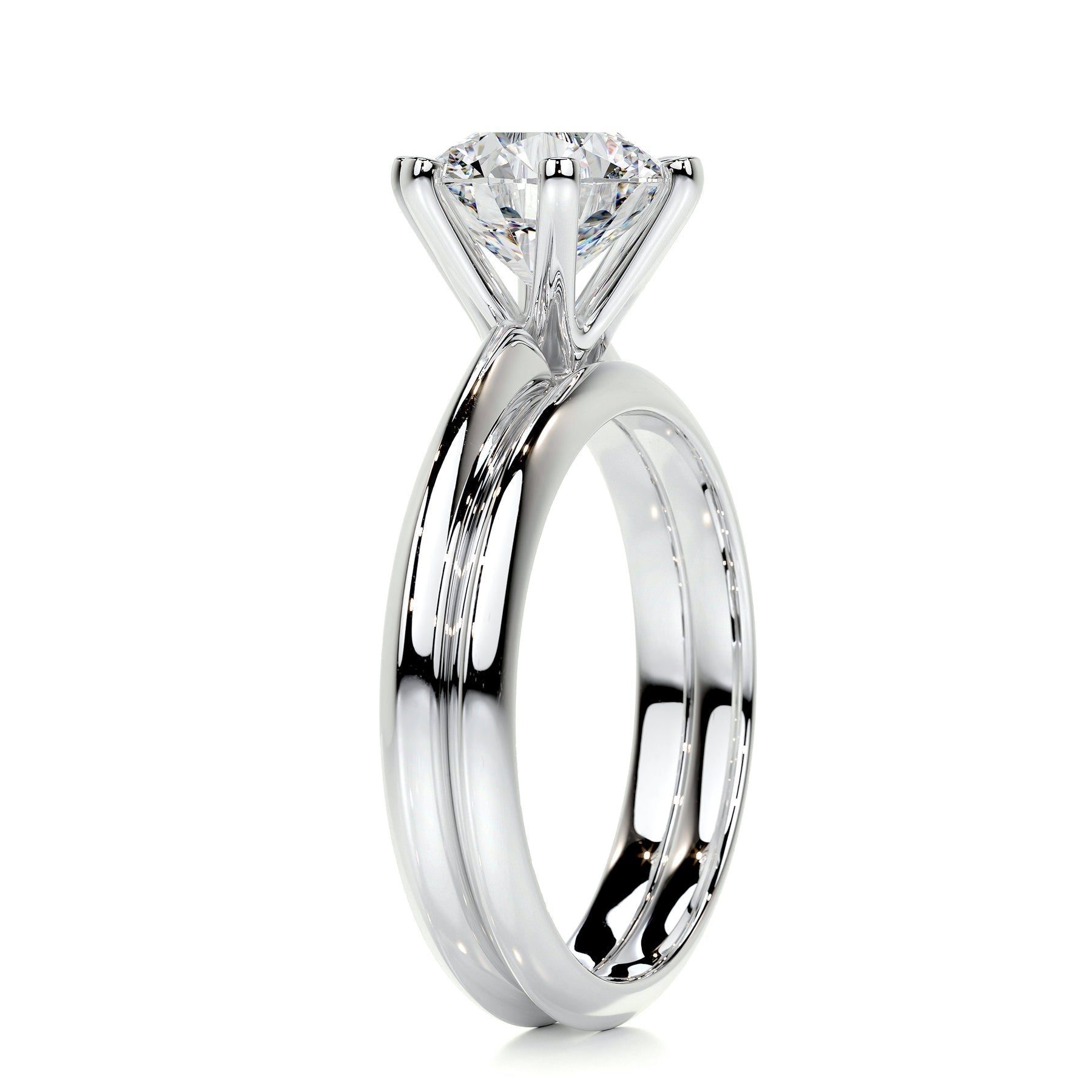 1.0 CT Round Solitaire CVD F/VS Diamond Bridal Ring Set 5