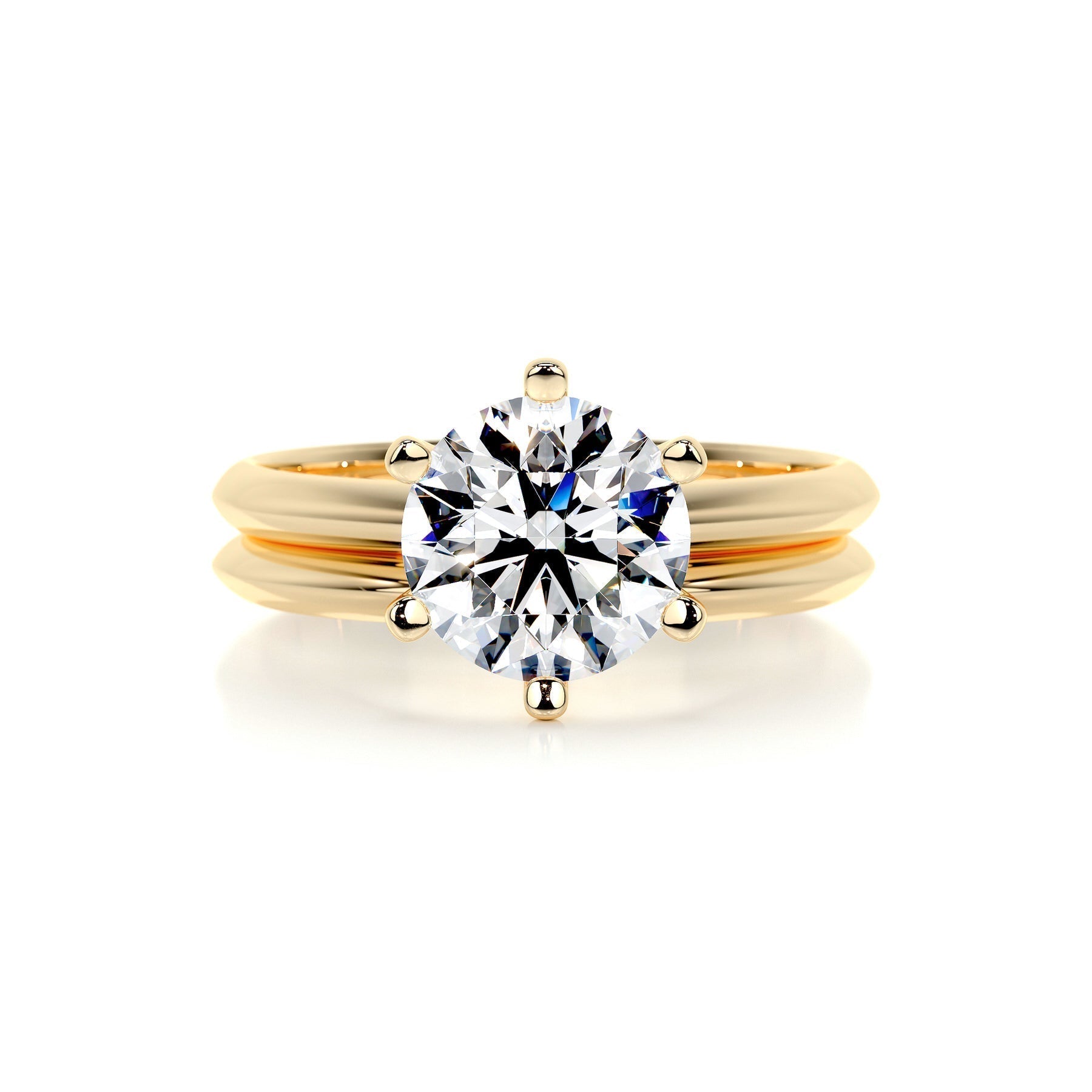 1.0 CT Round Solitaire CVD F/VS Diamond Bridal Ring Set 6