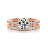1.0 CT Round Solitaire CVD F/VS Diamond Bridal Ring Set 13