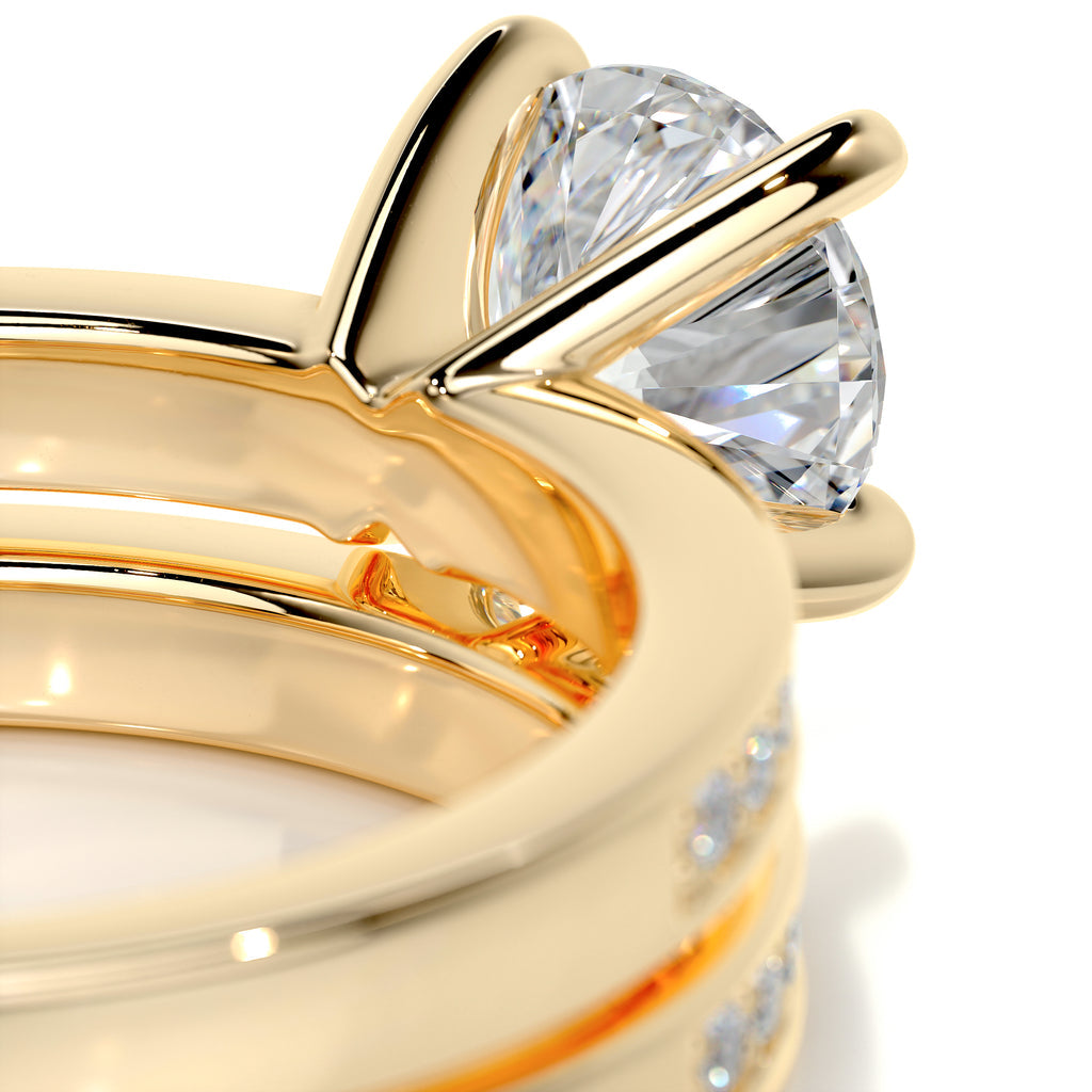 1.0 CT Round Solitaire CVD F/VS Diamond Bridal Ring Set 10