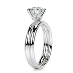 1.50 CT Round Solitaire CVD F/VS Diamond Bridal Ring Set 6