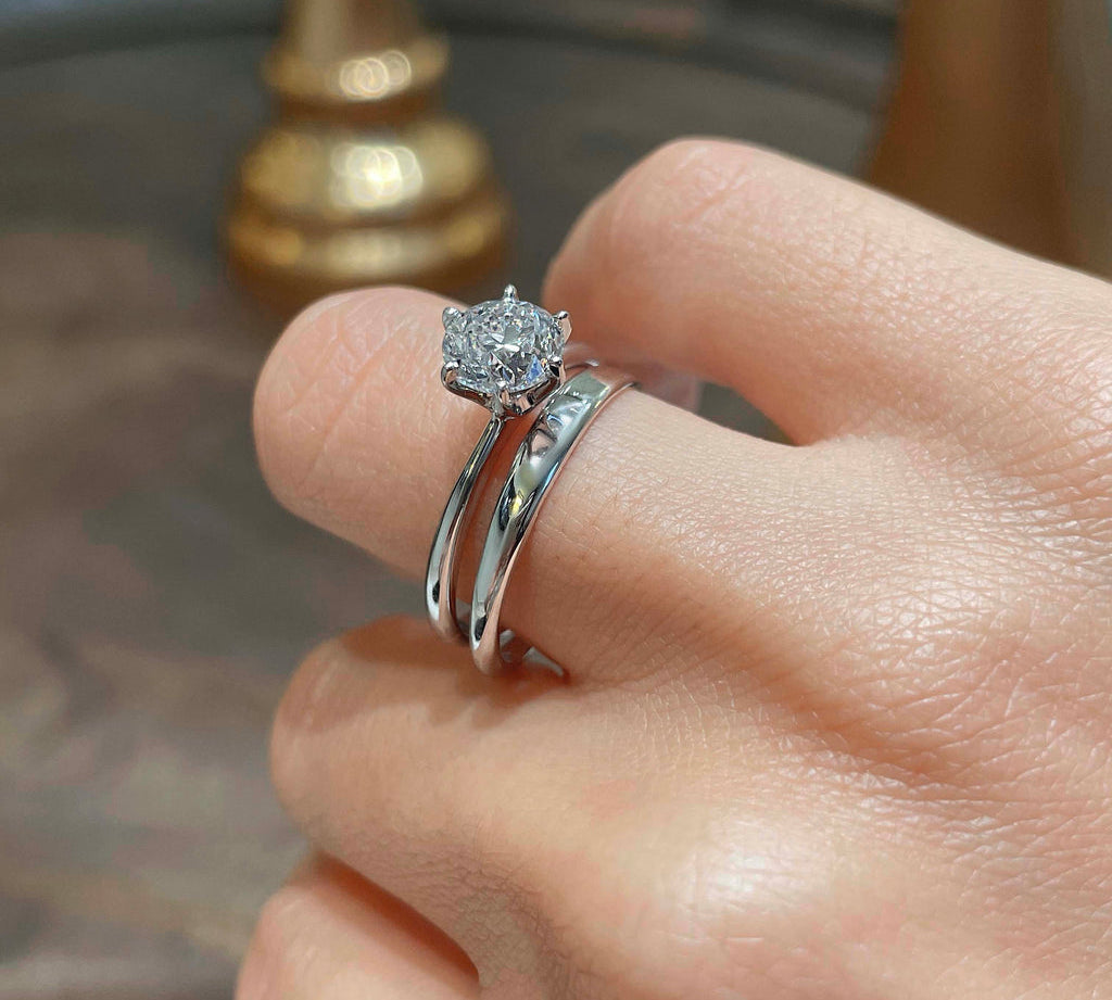 1.50 CT Round Solitaire CVD F/VS Diamond Bridal Ring Set 2