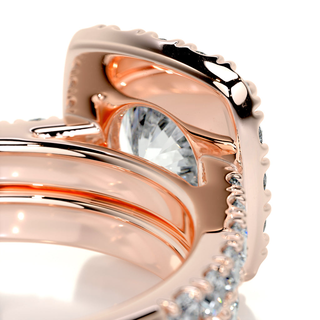 1.50 CT Round Halo CVD F/VS Diamond Bridal Ring Set 14