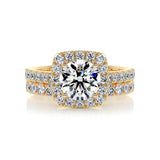 1.50 CT Round Halo CVD F/VS Diamond Bridal Ring Set 8