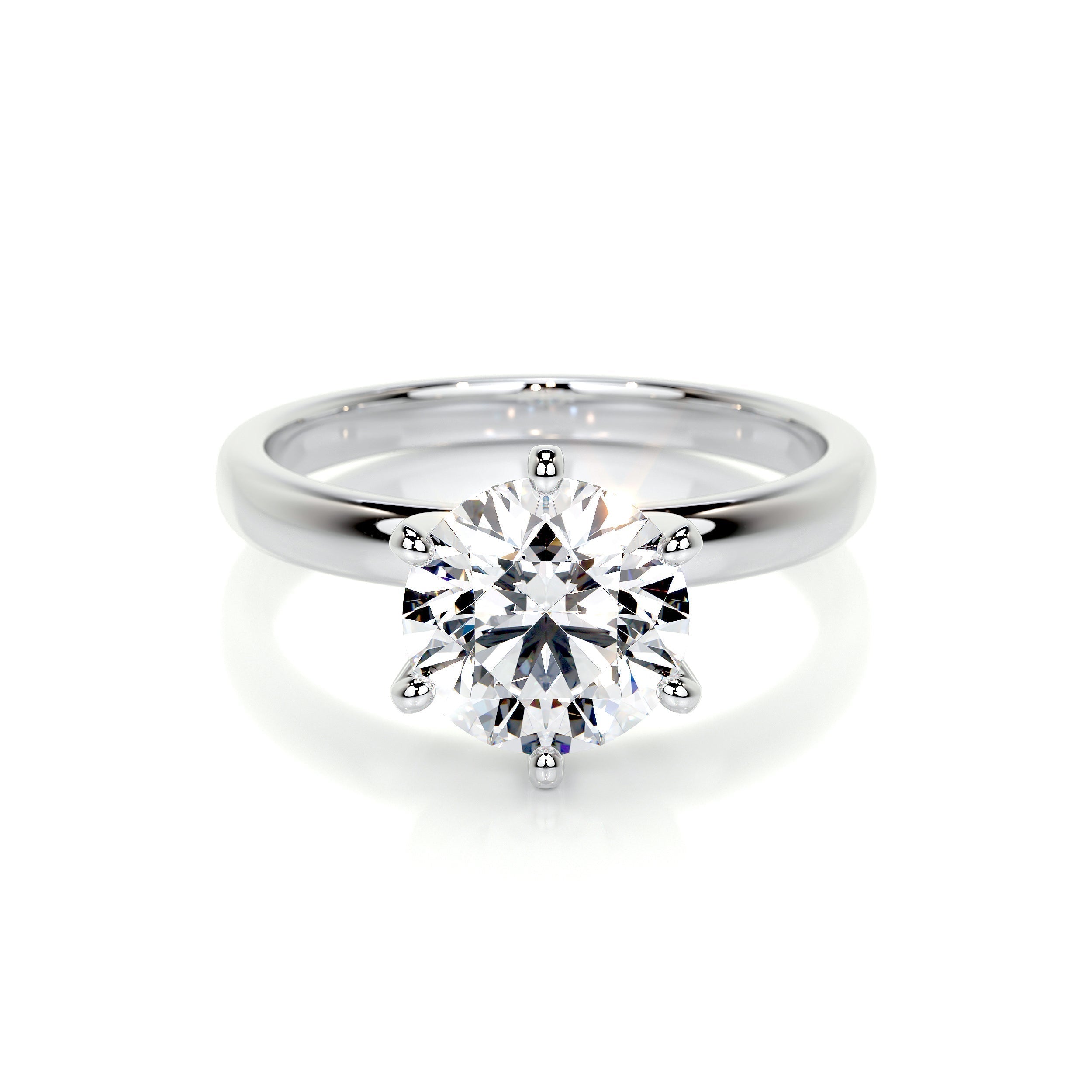 2.0 CT Round Solitaire CVD E/VS2 Diamond Engagement Ring 1