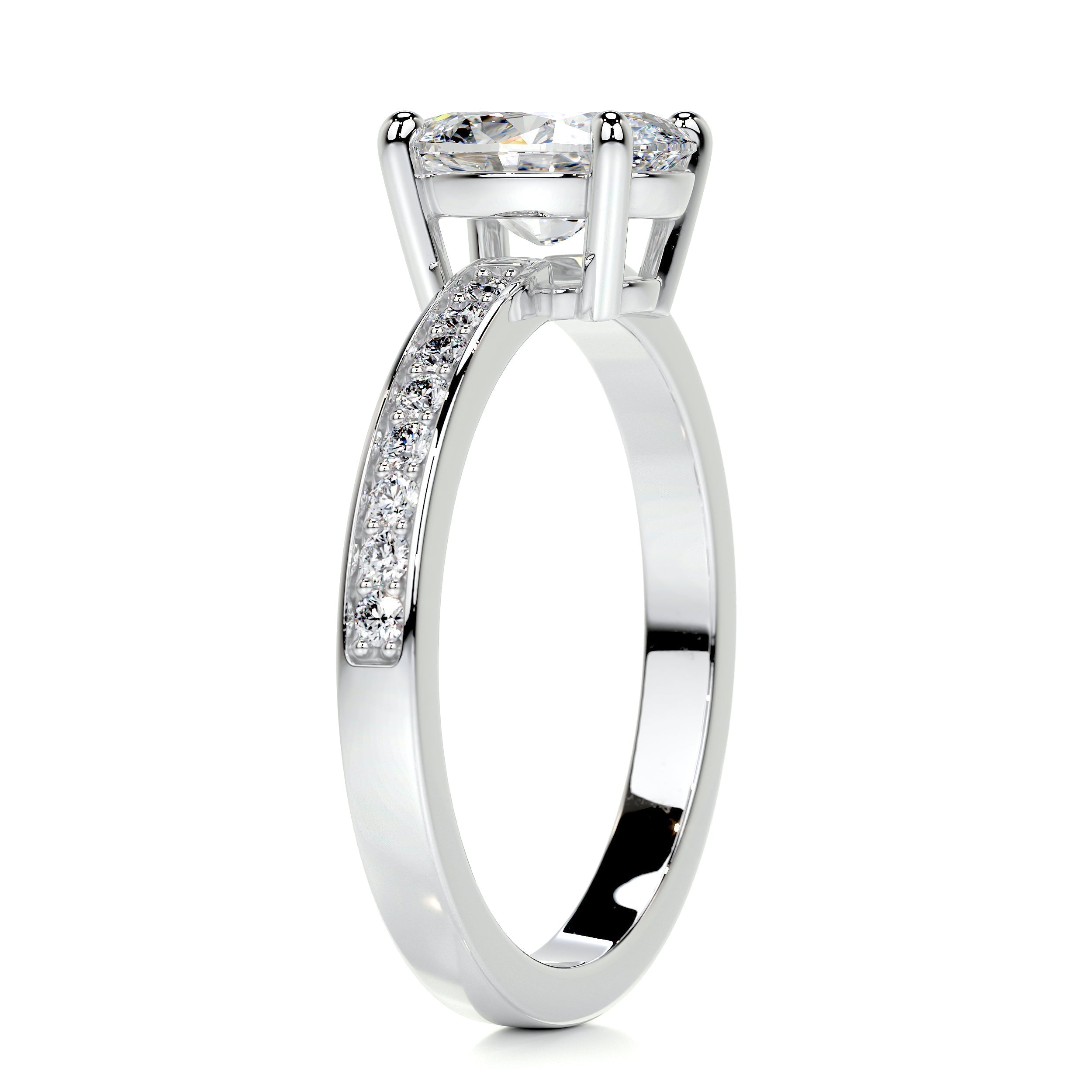 1.0 CT Oval Solitaire CVD F/SI1 Diamond Engagement Ring 8