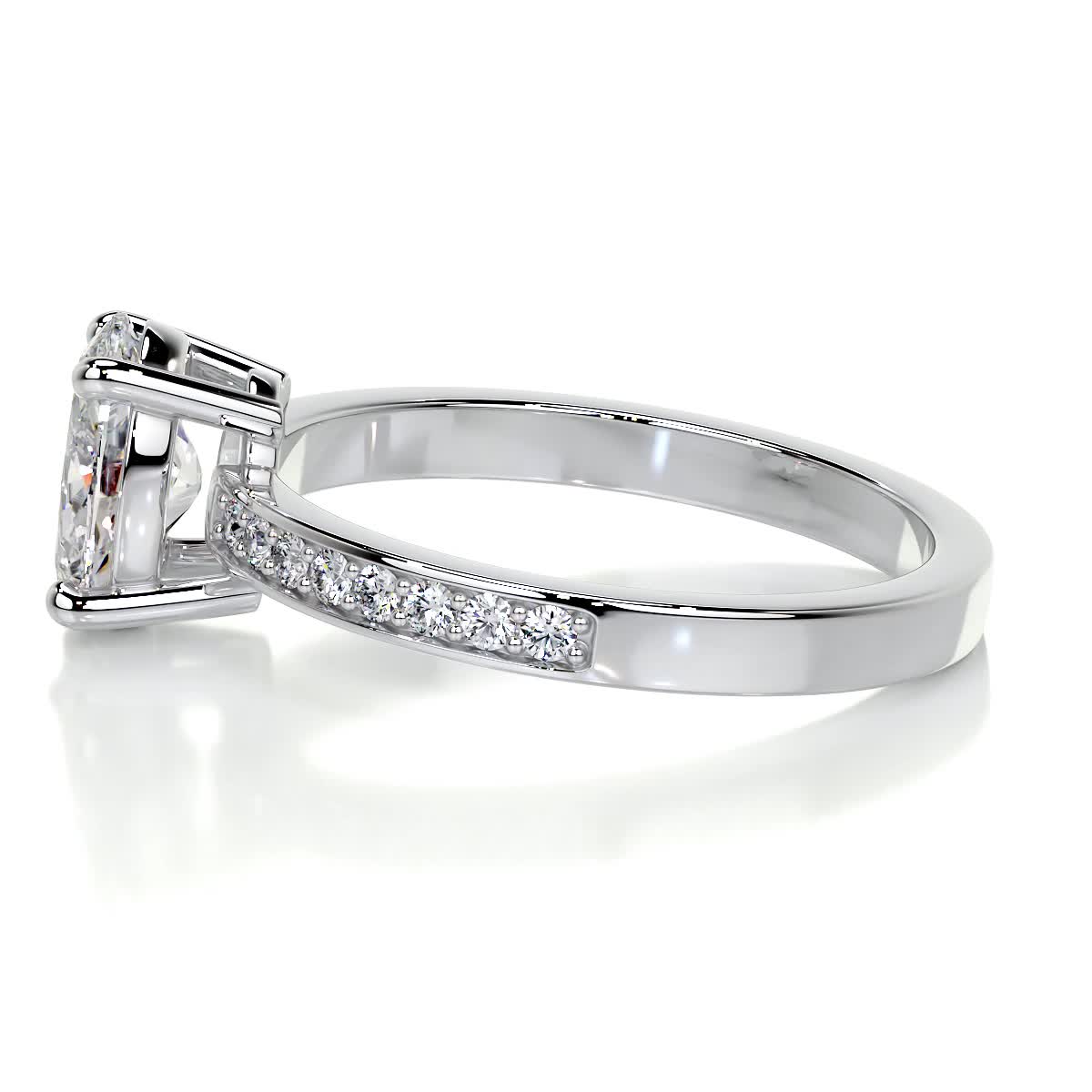 1.0 CT Oval Solitaire CVD F/SI1 Diamond Engagement Ring 6