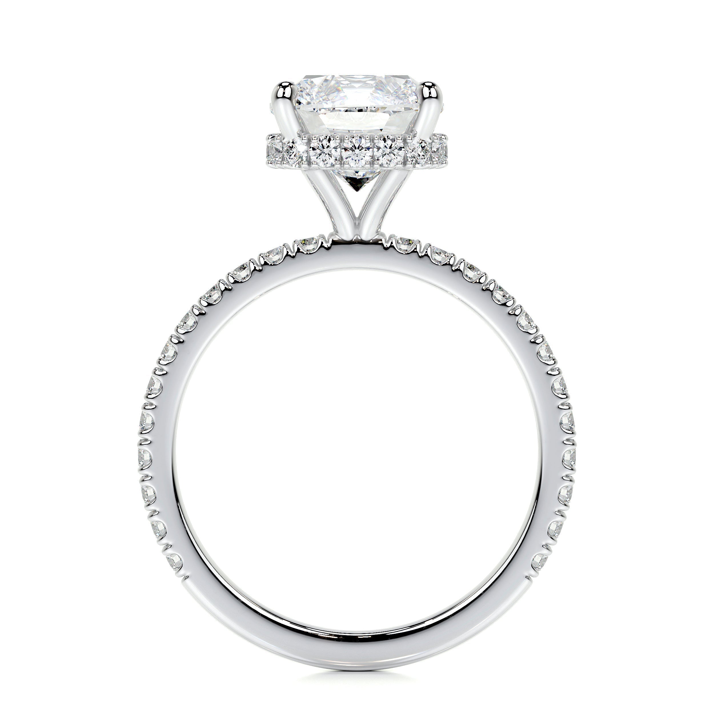 2.0 CT Cushion Hidden Halo CVD E/VS1 Diamond Engagement Ring 5