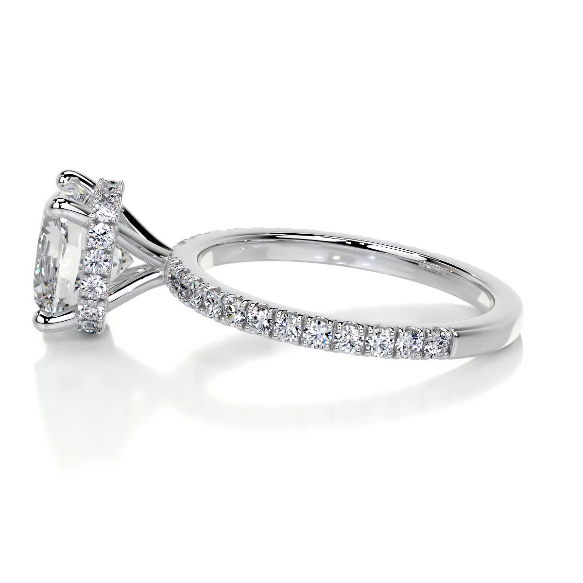 2.0 CT Cushion Hidden Halo CVD E/VS1 Diamond Engagement Ring 4