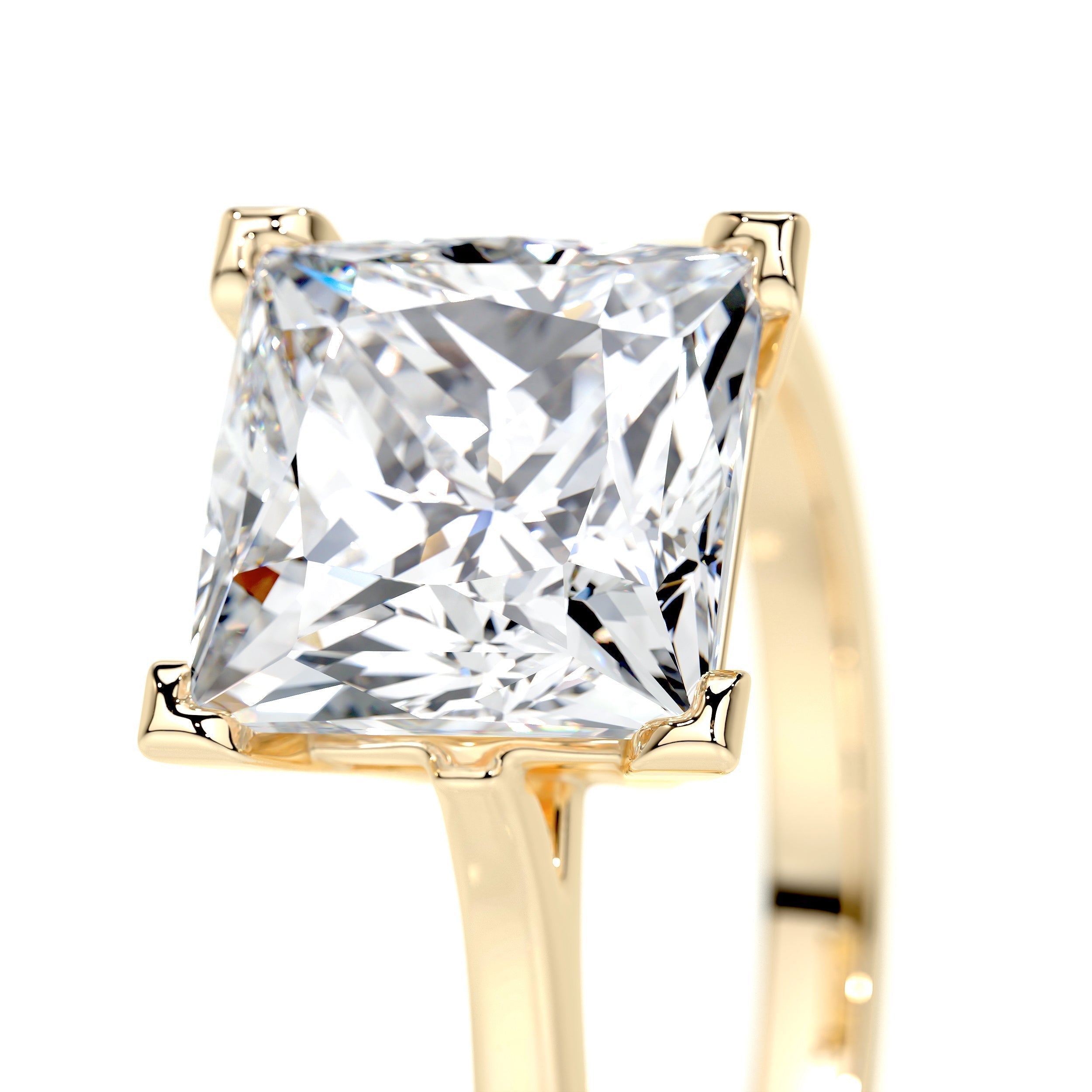 3.0 CT Princess Solitaire CVD F/VS2 Diamond Engagement Ring 9