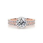1.25 CT Round Hidden Halo CVD F/VS Diamond Bridal Ring Set 13