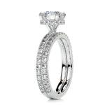 1.25 CT Round Hidden Halo CVD F/VS Diamond Bridal Ring Set 7