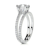 1.50 CT Round Solitaire CVD F/VS Diamond Bridal Ring Set 6