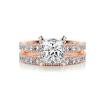 1.50 CT Princess Solitaire CVD F/VS Diamond Bridal Ring Set 13