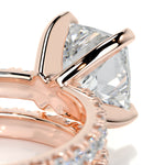 1.50 CT Princess Solitaire CVD F/VS Diamond Bridal Ring Set 14
