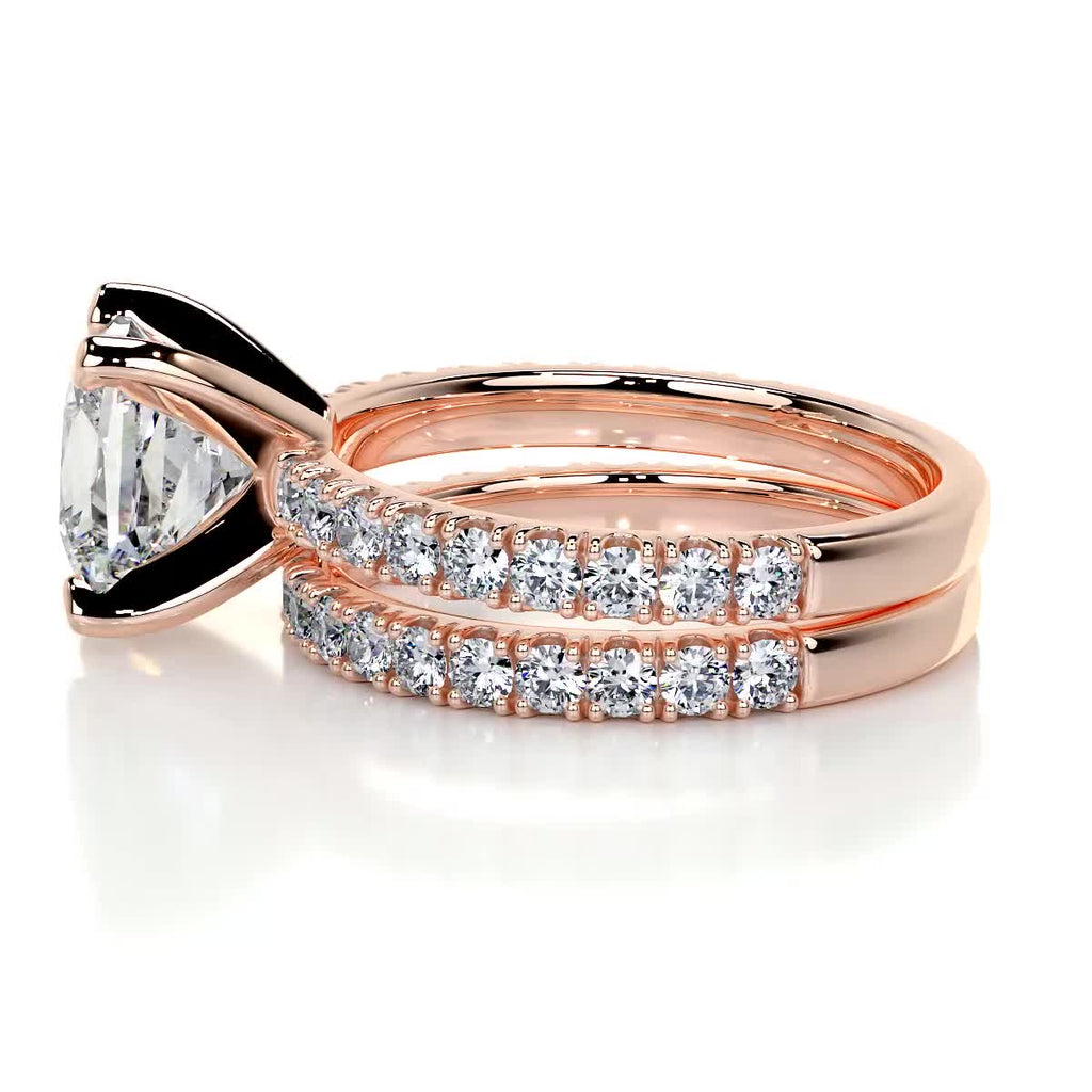 1.50 CT Princess Solitaire CVD F/VS Diamond Bridal Ring Set 16