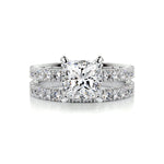 1.50 CT Princess Solitaire CVD F/VS Diamond Bridal Ring Set 1