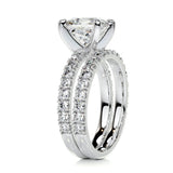 1.50 CT Princess Solitaire CVD F/VS Diamond Bridal Ring Set 6