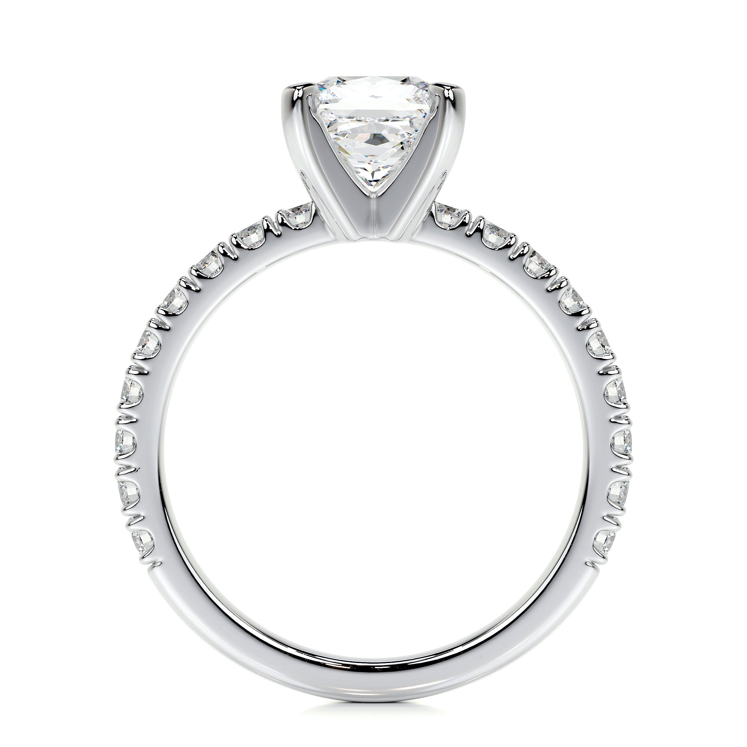 1.0 CT Princess Solitaire CVD D/VS1 Diamond Engagement Ring 6