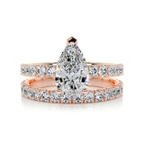 1.50 CT Pear Solitaire CVD F/VS Diamond Bridal Ring Set 10